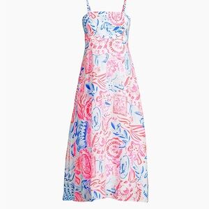 Lilly Pulitzer Vibrant Pink and Blue Maxi Dress